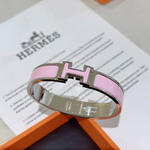 Hermes Pink Silver Bracelet
